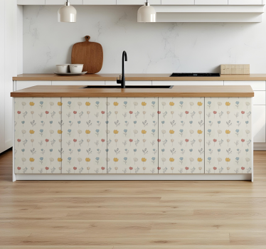 Sticker cuisine ensemble de motifs floraux - TenStickers