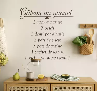 Sticker salle à manger recette gâteau au yaourt - TenStickers