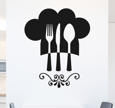 Sticker cuisine monocolore élégant et coupant - TenStickers