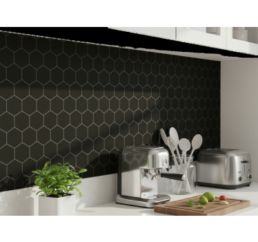 Sticker cuisine nid d'abeille noir mat - TenStickers