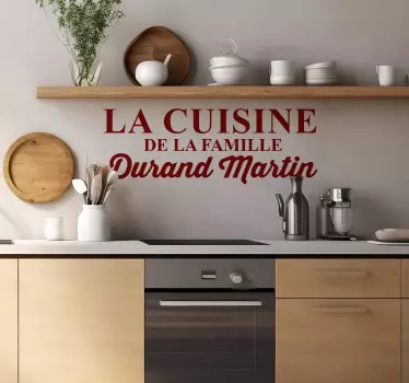 Sticker cuisine noms famille personnalisés - TenStickers