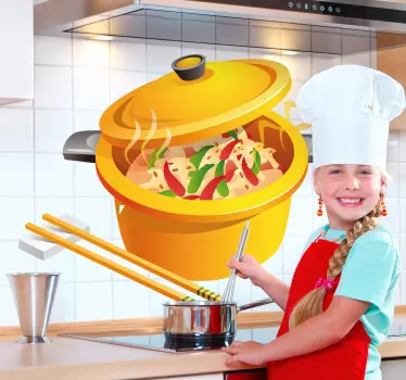 Sticker cuisine nourriture asiatique - TenStickers
