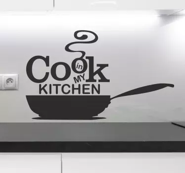 Sticker cuisine poêle phrase - TenStickers
