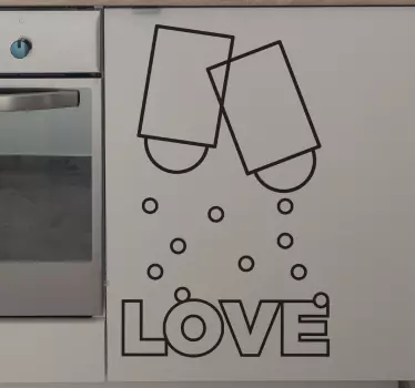 Sticker cuisine sel et poivre love amour - TenStickers