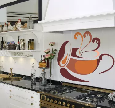 Sticker cuisine tasse café - TenStickers