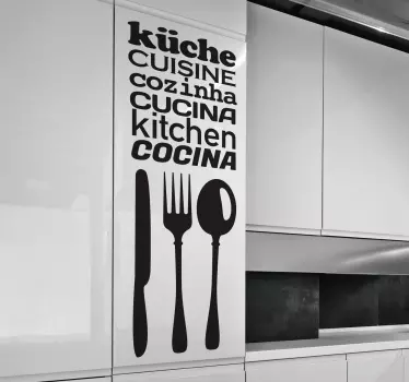 Sticker cuisine textes et couverts - TenStickers