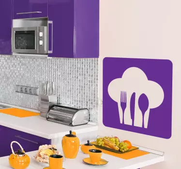 Sticker cuisinier toque du chef - TenStickers