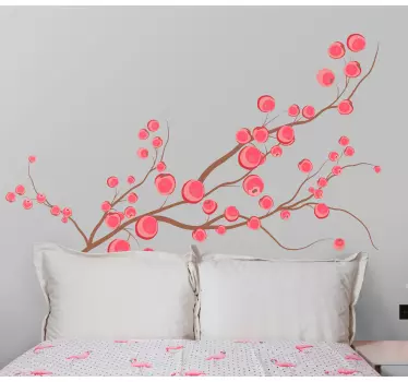 Sticker de Porte Baies de sorbier branches bâtonnets secs - TenStickers