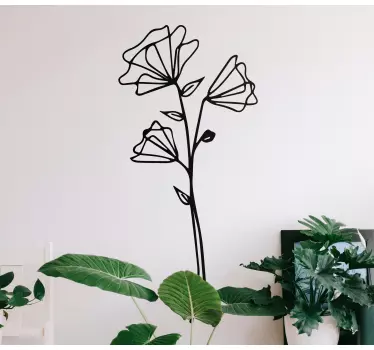 Sticker de Porte Conception de fleurs séchées minimaliste - TenStickers