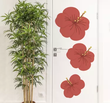 Sticker de Porte Fleur de tahiti - TenStickers
