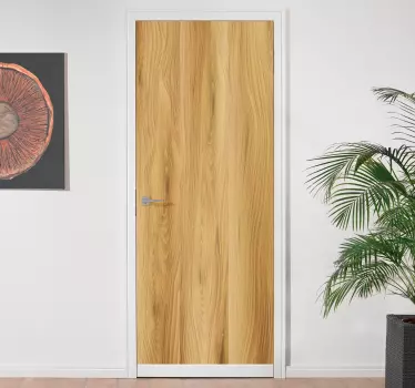 Sticker de Porte Fond de texture bois réaliste. Texte de parquet - TenStickers