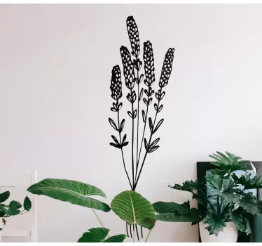Sticker plantes de fleurs séchées minimaliste - TenStickers