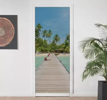 Sticker porte ponton et plage - TenStickers