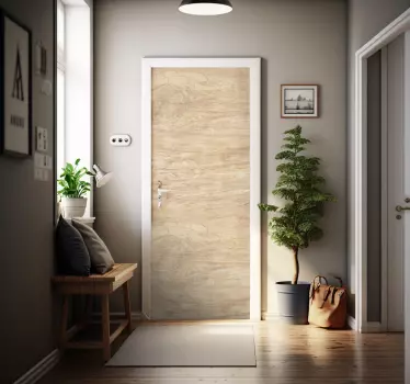 Sticker porte texture bois - TenStickers