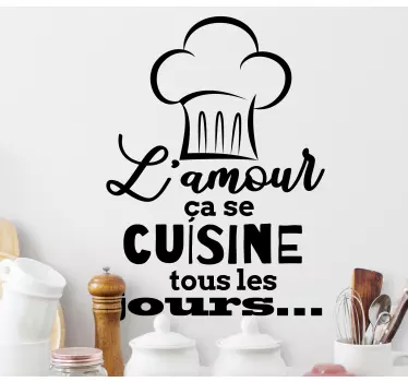 Sticker cuisine L'amour ça se cuisine tous les jours - TenStickers