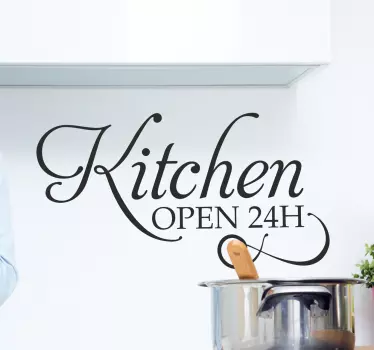 Sticker mural cuisine ouverte 24h - TenStickers