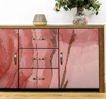 Sticker Deco Meuble Aquarelle rose chatoyante - TenStickers