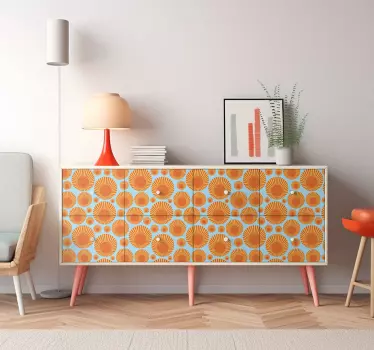 Adhésif meuble soleil années 70 - TenStickers