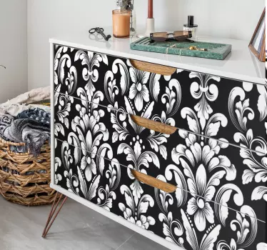 Sticker meuble style baroque floral - TenStickers