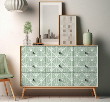 Adhésif meuble vert et blanc d'art moderne - TenStickers