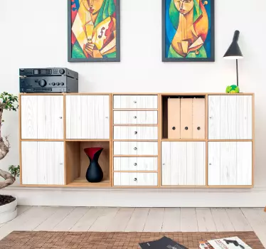 Sticker Deco Meuble sticker en bois blanc - TenStickers