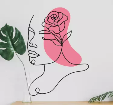 Sticker déco profil floral stylisé - TenStickers