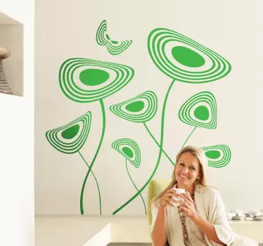 Sticker fleurs sinueuses abstraites - TenStickers