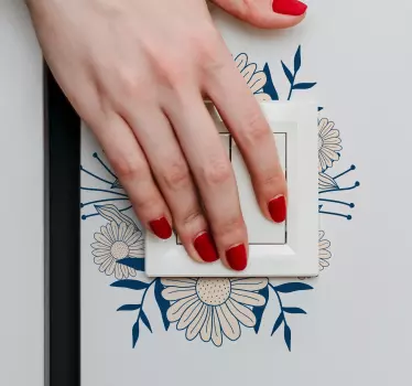 Sticker interrupteur marguerites beige - TenStickers