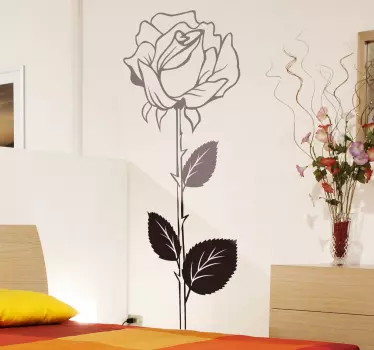 Sticker décoratif jolie rose - TenStickers