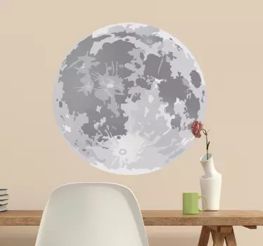 Sticker espace chambre enfant lune pleine - TenStickers