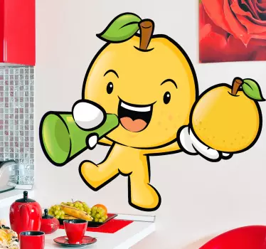 Sticker décoratif pomme jaune - TenStickers