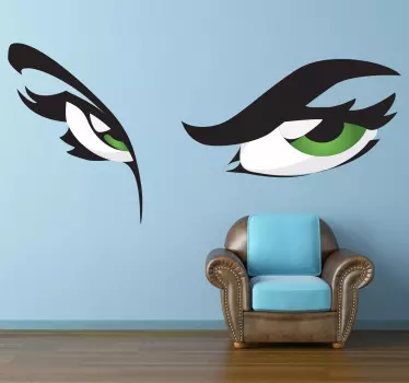 Sticker décoratif regard yeux verts - TenStickers