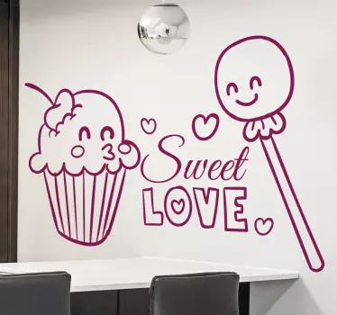 Sticker amour décoratif sweet love - TenStickers