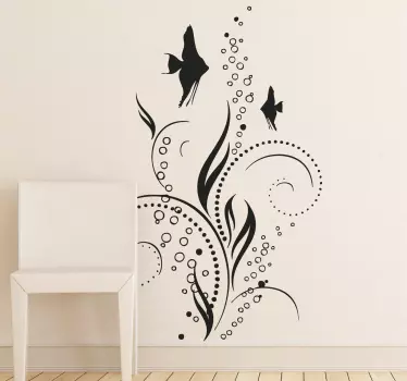 Sticker mural salon aquatique - TenStickers