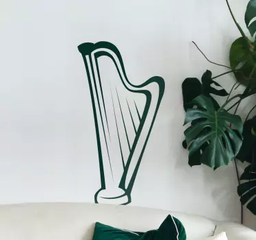 Sticker musique dessin harpe - TenStickers