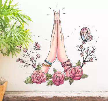 Sticker dessin namaste coloré - TenStickers