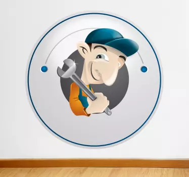 Sticker dessin plombier en couleur - TenStickers