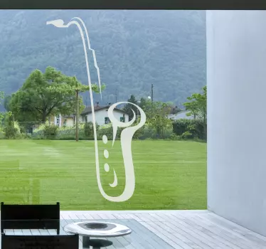 Sticker musique dessin saxophone - TenStickers