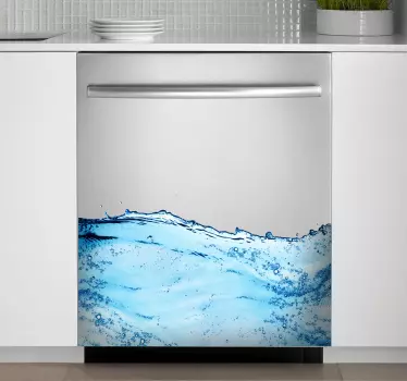 Sticker électroménager lave-vaisselle eau bleue - TenStickers