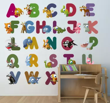 Sticker enfant alphabet animaux - TenStickers