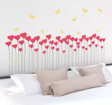Sticker fleur enfant champ de coeurs - TenStickers