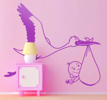 Sticker enfant cigogne - TenStickers