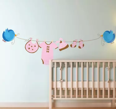 Sticker enfant étendoir habits fille - TenStickers