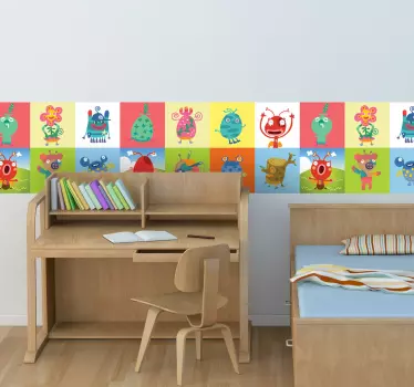 Sticker enfant frise murale monstres - TenStickers