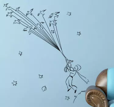 Sticker chambre enfant bébé envol Petit Prince - TenStickers