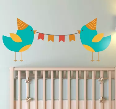 Sticker oiseaux fête pour chambre enfant - TenStickers