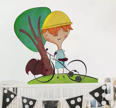 Sticker enfant promenade vélo - TenStickers