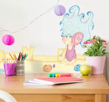 Sticker enfant sable et coquillages - TenStickers