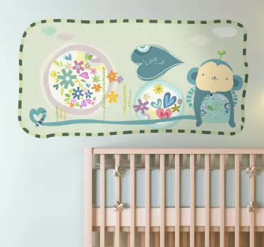 Sticker enfant singe cadre - TenStickers