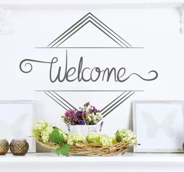 Sticker mural salon texte Welcome - TenStickers